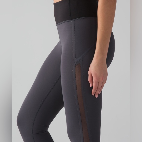 Lululemon Athletica Blue Tied/Black Gray Smooth Stride Tight Leggings size 6 - Picture 6 of 16